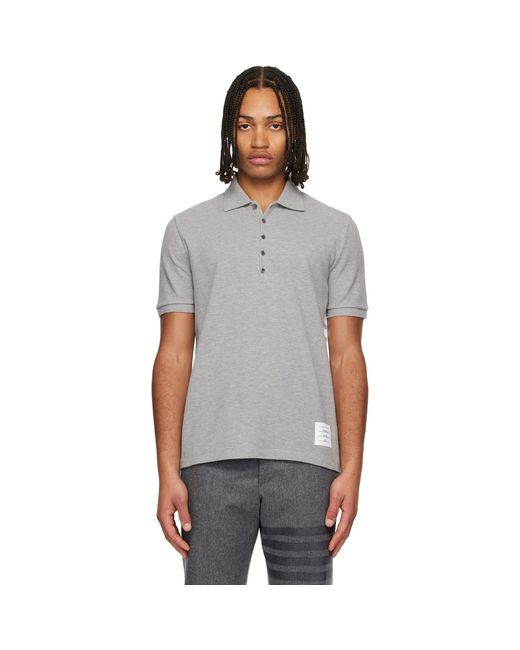 Thom Browne Black Classic Pique 4-Bar Polo for men