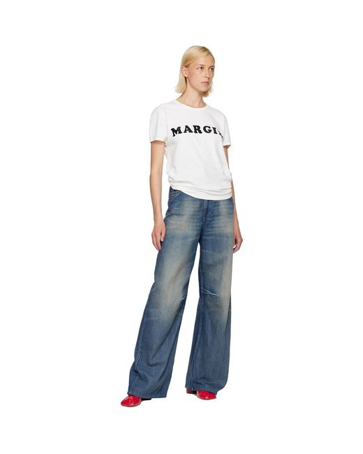 MM6 by Maison Margiela Blue Wide-Leg Jeans