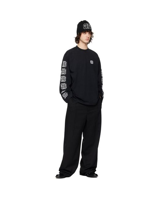 Vetements Black Biker Cross Sleeves Longsleeve T-Shirt for men