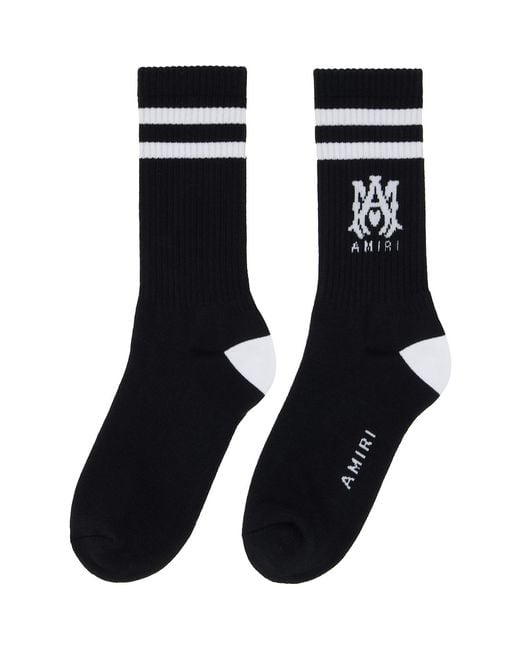 Amiri Black Ma Core Logo Socks for men