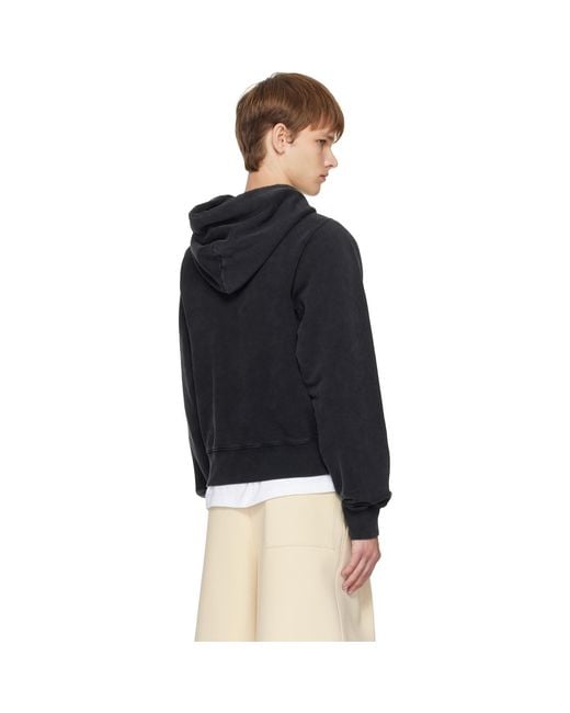 Martine Rose Black Shrunken Hoodie for men
