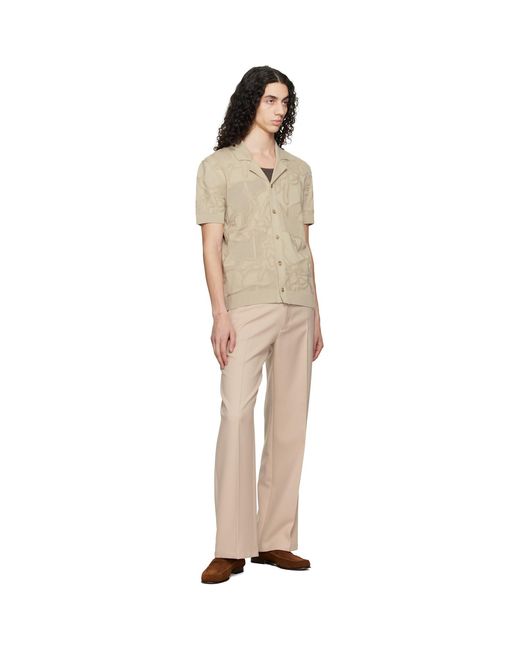 Boss Natural Knit Cotton Jacquard Shirt for men