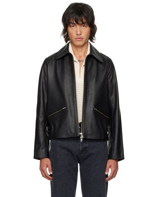 sunflower Black Triumph Leather Jacket for men