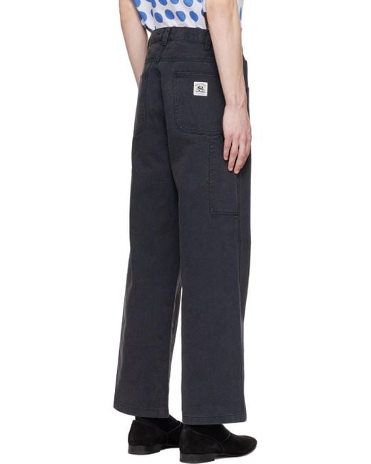 Bode Black Knolly Brook Trousers for men