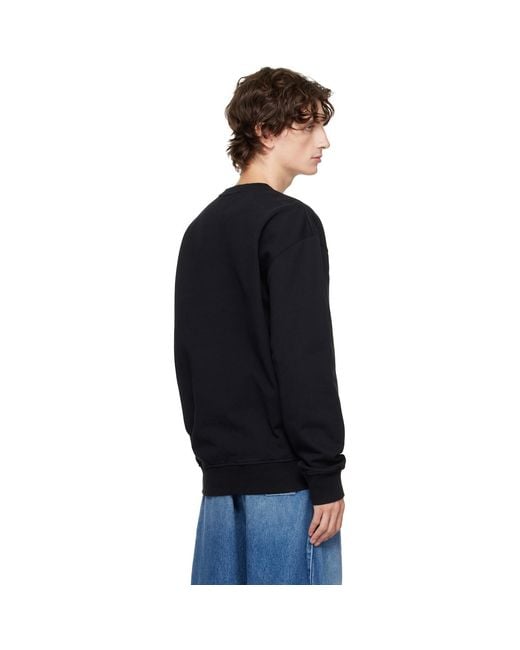 J.W. Anderson Black Logo Embroidery Sweatshirt for men