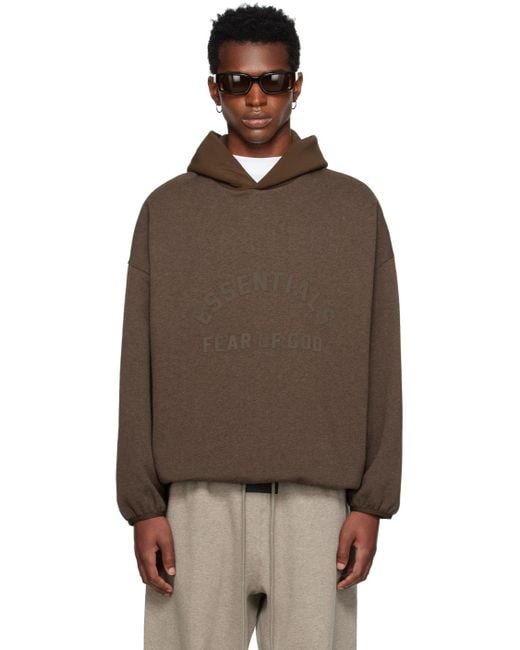 Fear Of God Brown Bonded Hoodie for men