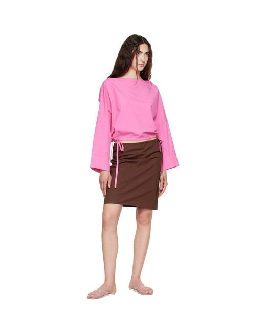Brooke Callahan Red Straight Midi Skirt