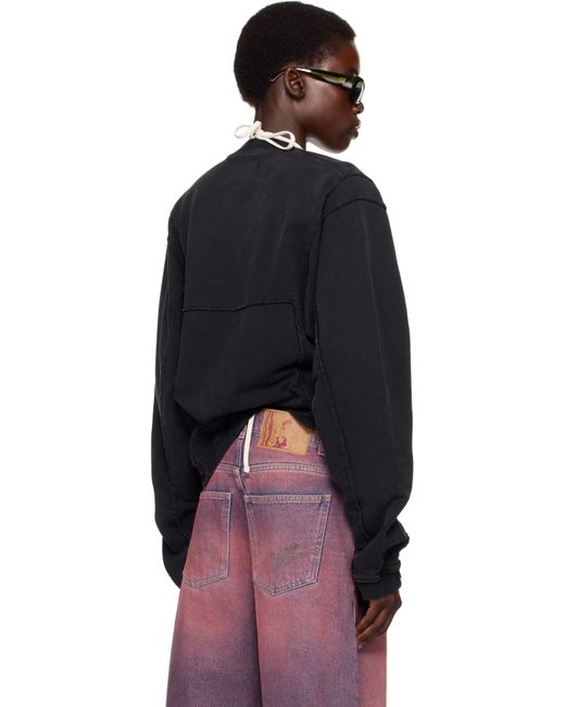 Martine Rose Black Ssense Exclusive Shrunken Zip Up Crew Jacket