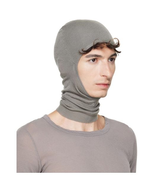 Rick Owens Gray Taupe Tower Skull Balaclava for men