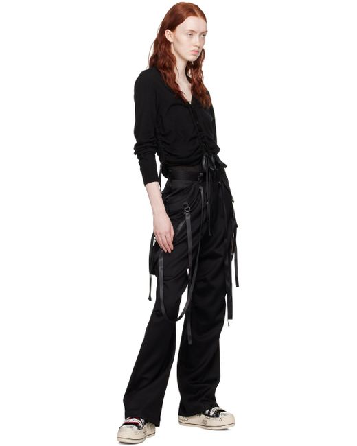 R13 Black Articulated Tuxedo Trousers