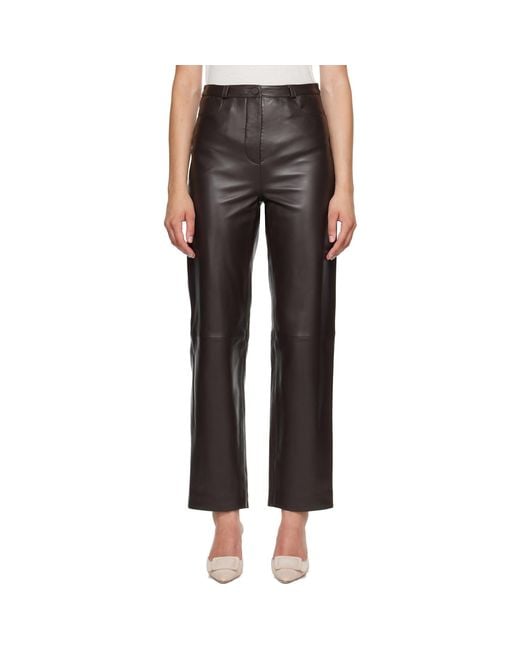 Loulou de Saison Black Cobe Lds Leather Trousers