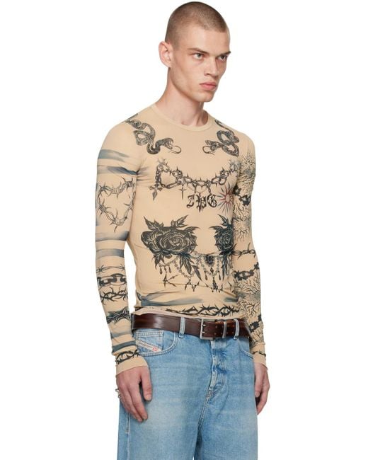 Jean Paul Gaultier Multicolor Beige Knwls Edition Long Sleeve T-shirt for men