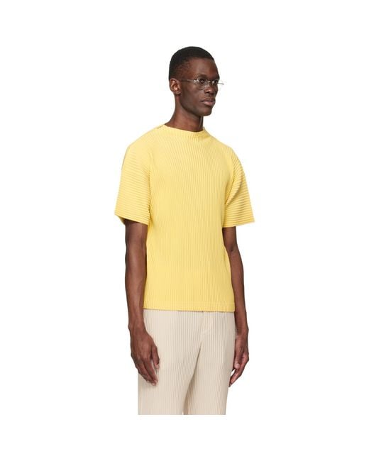 Homme Plissé Issey Miyake Yellow Monthly Colors March T-Shirt for men