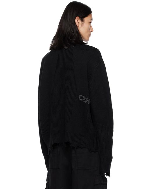 C2H4 Black Arc Sculpture Sweater for men