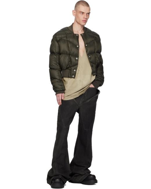 Rick Owens Black Porterville Cropped Flight Down Bomber Jacket for men