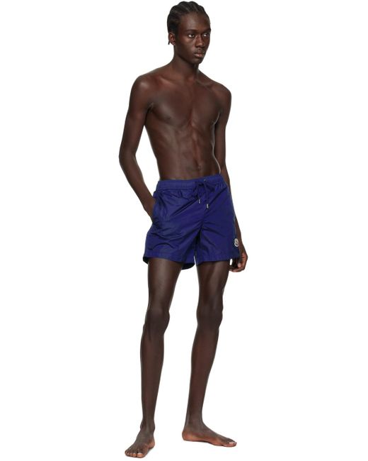 Moncler Blue Drawstring Swim Shorts for men