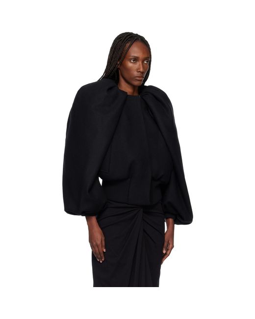 Dries Van Noten Black Constructed Wool Jacket