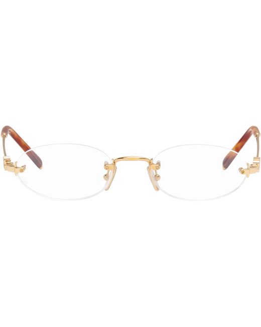 Miu Miu Metallic Rimless Glasses