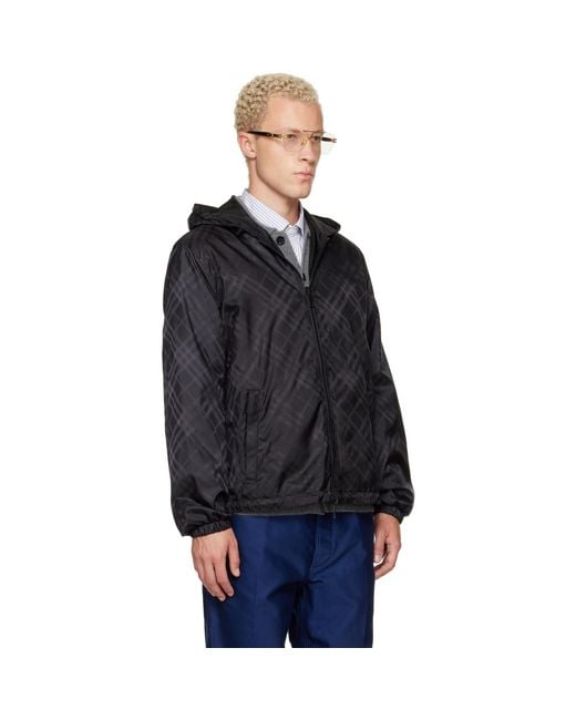 Burberry Black Check Reversible Jacket for men