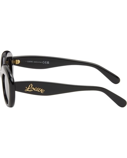 Loewe Black Curvy Logo Cat Eye Sunglasses