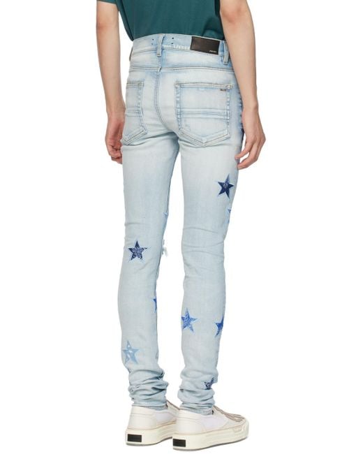 Amiri Blue Bandana Star Denim Jeans for men
