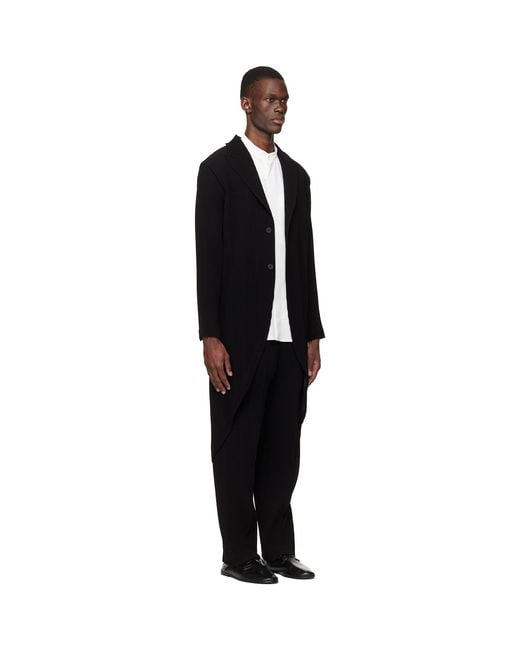 Homme Plissé Issey Miyake Black Tuxedo Pleats Coat for men