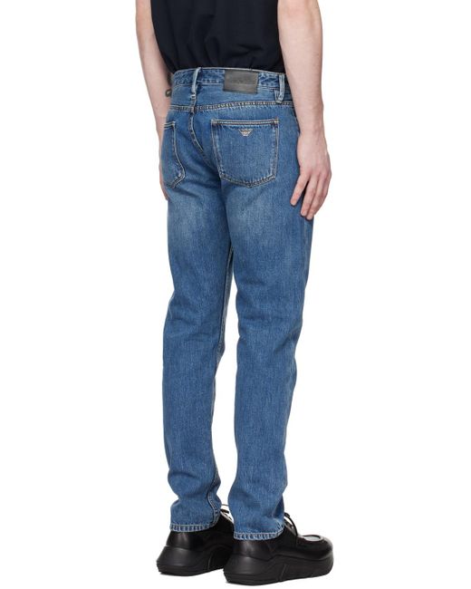 Emporio Armani Blue Five-pocket Jeans for men