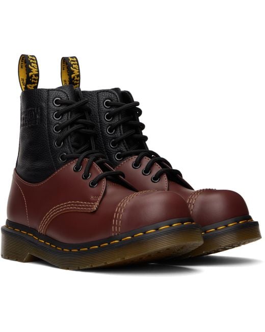 MM6 by Maison Martin Margiela Burgundy Dr. Martens Edition 1460 Twist St Boots in Brown for Men Lyst