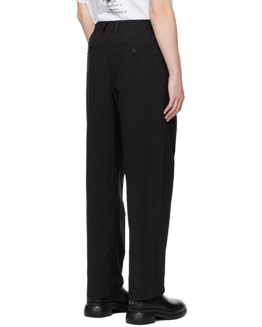 Wooyoungmi Black Pleated Trousers for men