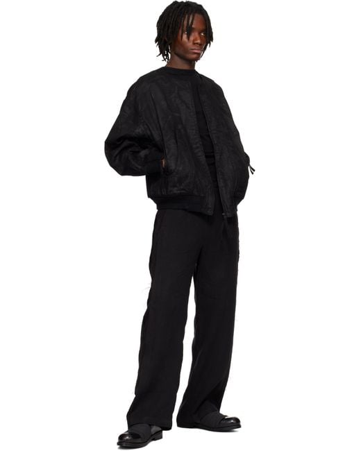 Professor.E Black Object-Faded Bomber Jacket for men
