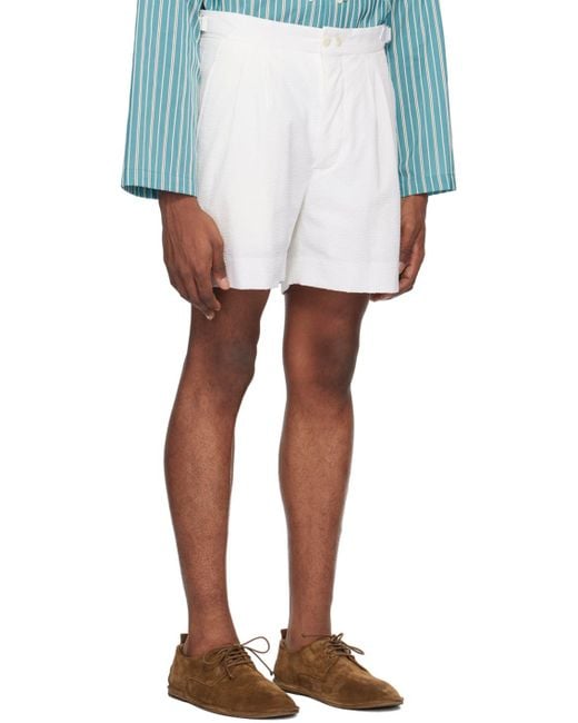 Bode White Double-Button Shorts for men