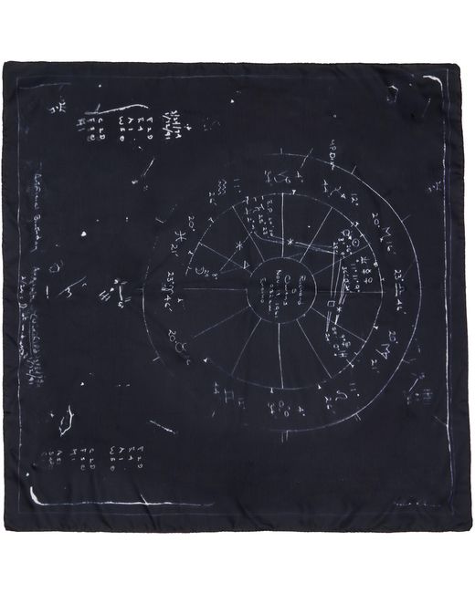 Rick Owens Blue Temple Printed Astro Scarf for men