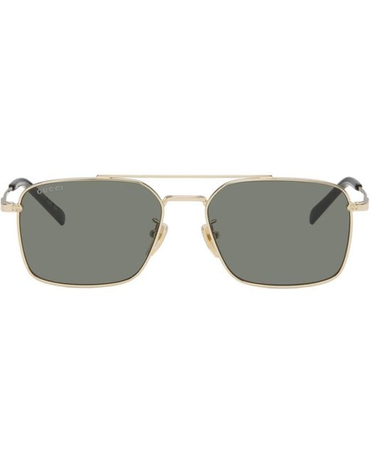 Gucci Black Specialized Fit Rectangular Sunglasses for men