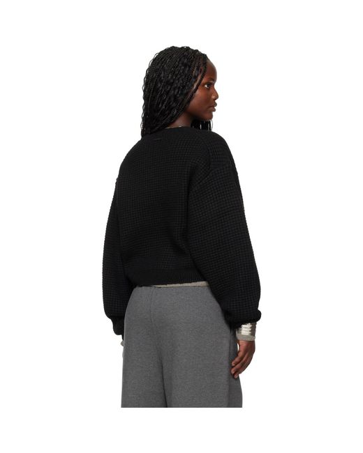 Fear Of God Black Holiday Heavy Waffle 90S Crewneck Sweater