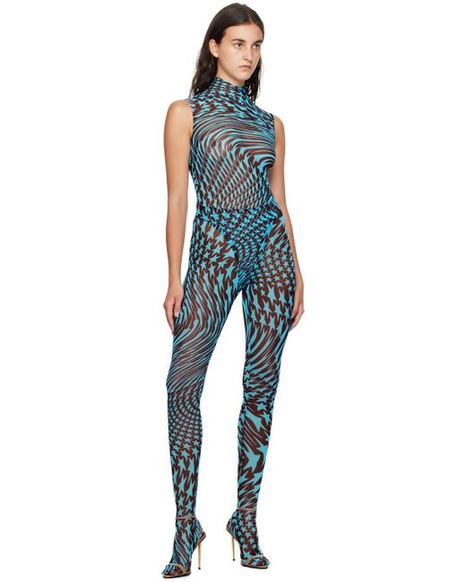 Mugler Brown & Blue Star Bodysuit Lyst