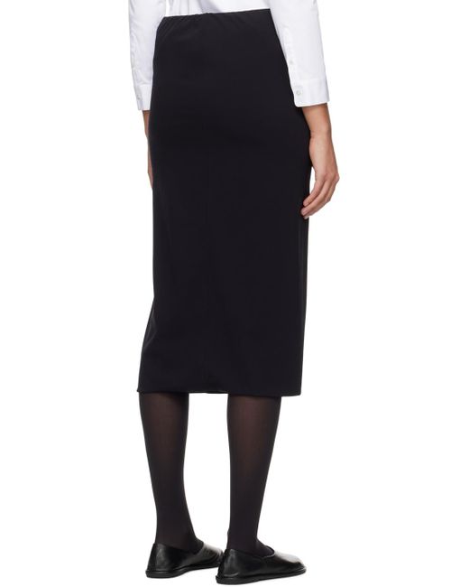 The Row Black Alania Midi Skirt