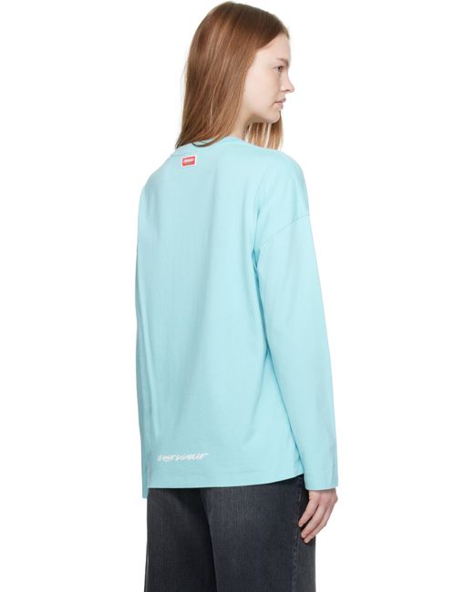 KENZO Blue Paris Futura 2000 Edition Long Sleeve T-Shirt