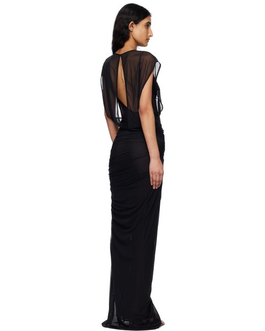 Jean Paul Gaultier ブラック 'The Flocked Tattoo Ruban' マキシワンピース Black