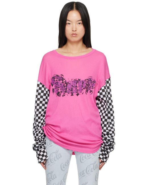 ERL Pink Printed Long Sleeve T-shirt
