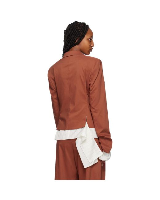 OTTOLINGER Red Orange Fitted Reversible Blazer