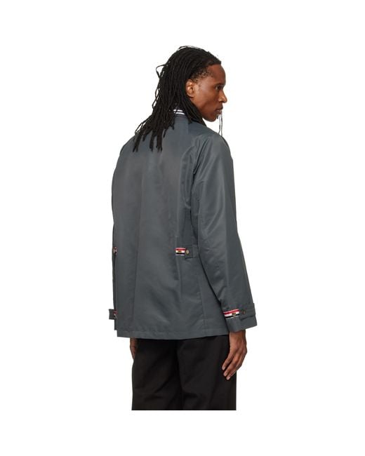 Thom Browne Gray Tech Twill Field Jacket for men