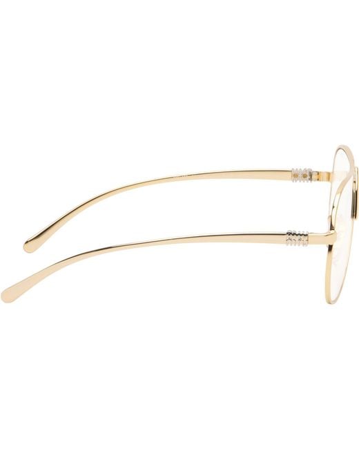 Miu Miu Black Metal Aviator Glasses