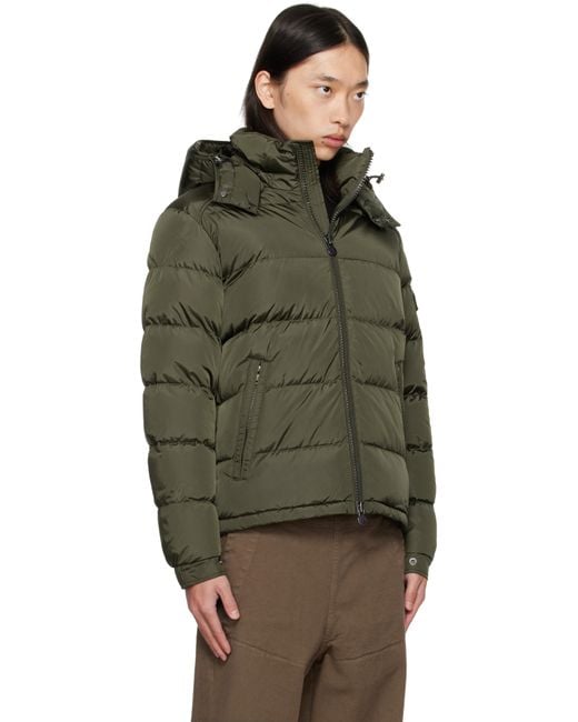 メンズ Moncler カーキ Maya マット ショート ダウンジャケット Green