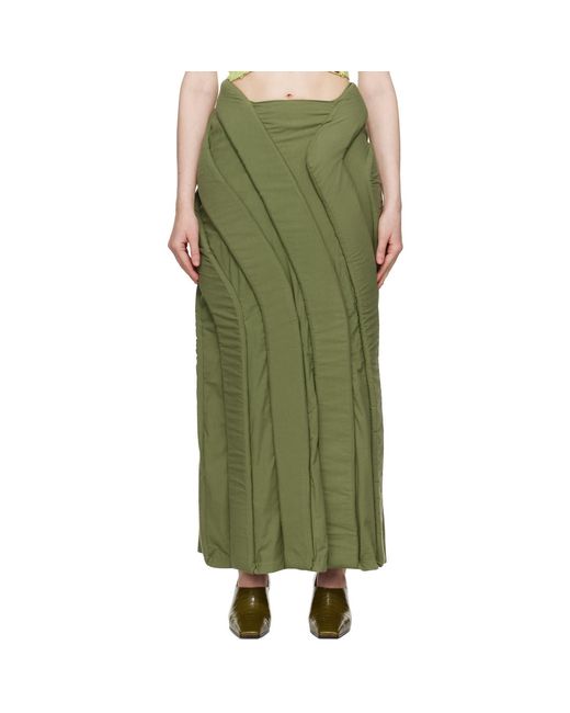 Stanley Raffington Green 3D Parametric Maxi Skirt
