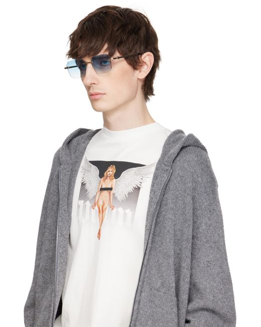 メンズ Palm Angels ゴールド Quartz サングラス Black