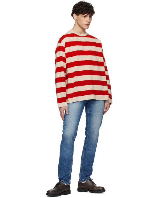Uniform Bridge Red Striped Border T-Shirt for men
