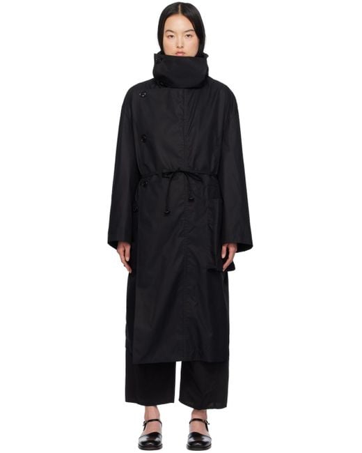 Manteau asymétrique noir Lemaire en coloris Black