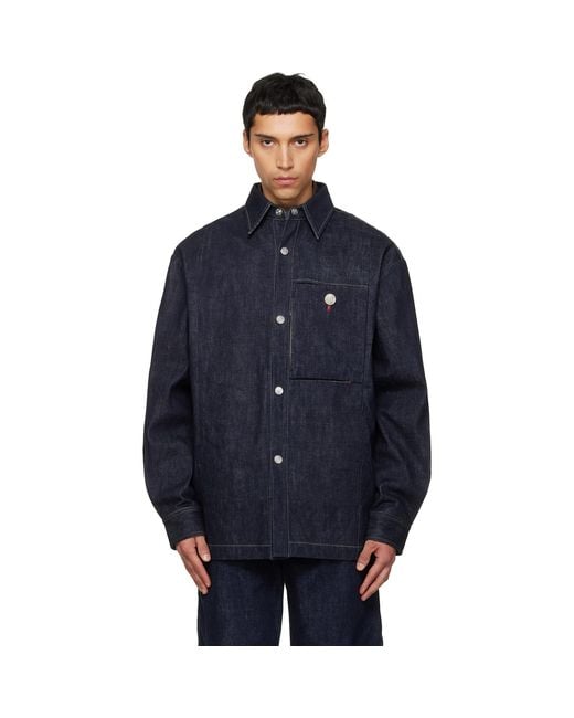 NULLUS Blue Slits Selvedge Denim Jacket for men