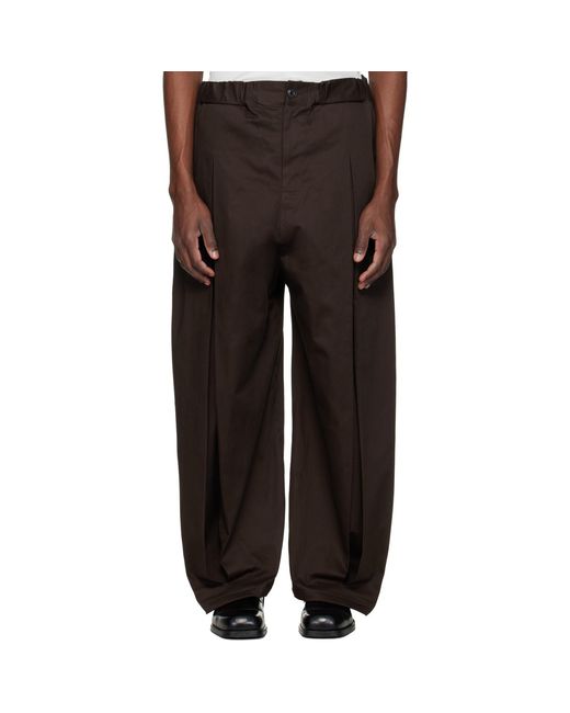 SAGE NATION Black Box Pleat Trousers for men