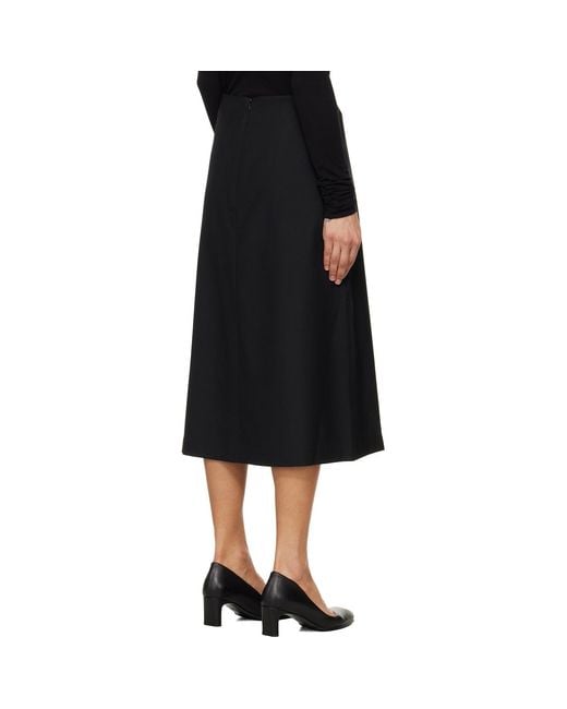 TONYWACK Black Wool Midi Skirt